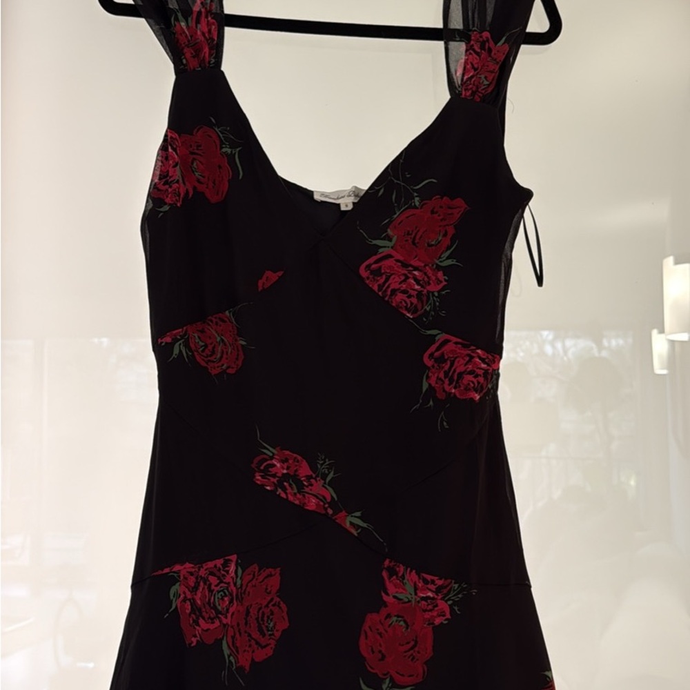 Frankie’s Bikinis Dress with Red Floral Design